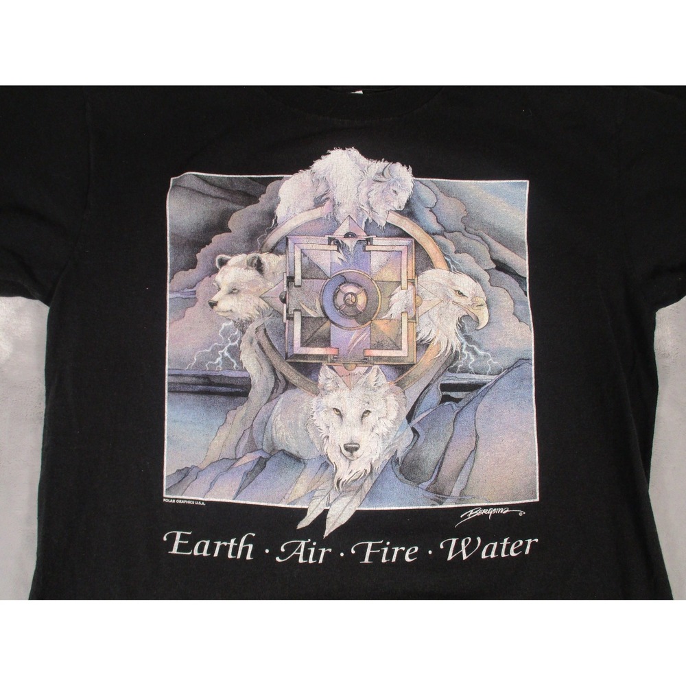 Vtg 90s Earth Air Fire Water Native American Dream Catcher T-Shirt Size Large - Picture 5 of 14